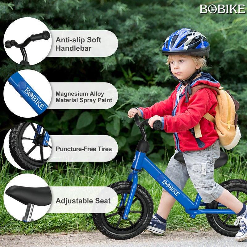 Bobike Toddler Balance Bike Toys for 2 to 5 Year Old Girls Boys Adjustable Seat and Handlebar No-Pedal Training Bike Best Gifts for Kids (Blue) - Image 3