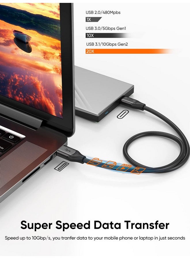 CableCreation CableCreation USB C to USB A Cable 1Feet, USB C to USB 3.1 USB 3.2 Gen2 10Gbps, USB A to C Data Cable, Android Auto Cable 3A Compatible with USB C External SSD, MacBook Pro, iPad S21, etc, 0.3m Gray  - Image 3