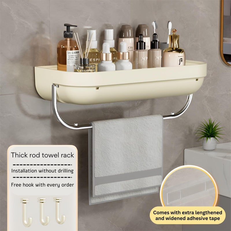 KREPS Modern Bathroom Shelf Organizer Storage for Bathroom Essentials, Stylish and Functional Decor Solution, Luxury Bath Setup with Convenient Shelving (Cream, Flat) - Image 3