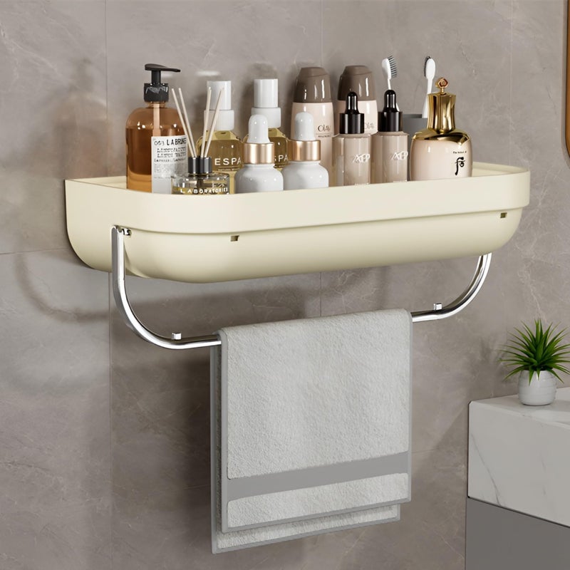 KREPS Modern Bathroom Shelf Organizer Storage for Bathroom Essentials, Stylish and Functional Decor Solution, Luxury Bath Setup with Convenient Shelving (Cream, Flat) - Image 1