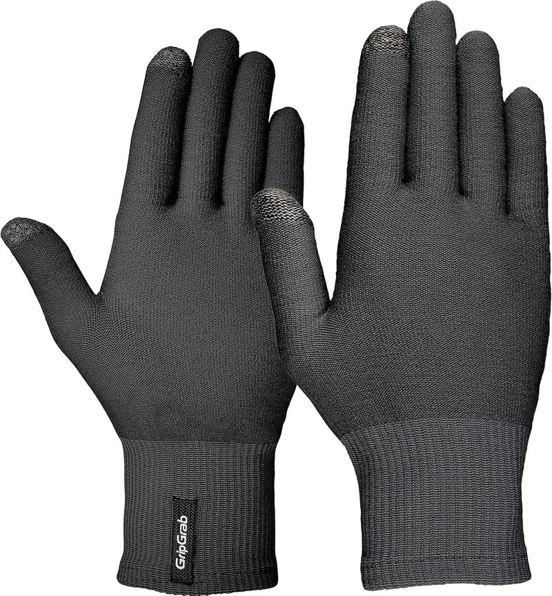 GripGrab Merino-Wool Thermal Full Finger Liner Gloves Touchscreen-Compatible Knitted Inner Under Cycling Everyday-Life - Image 1