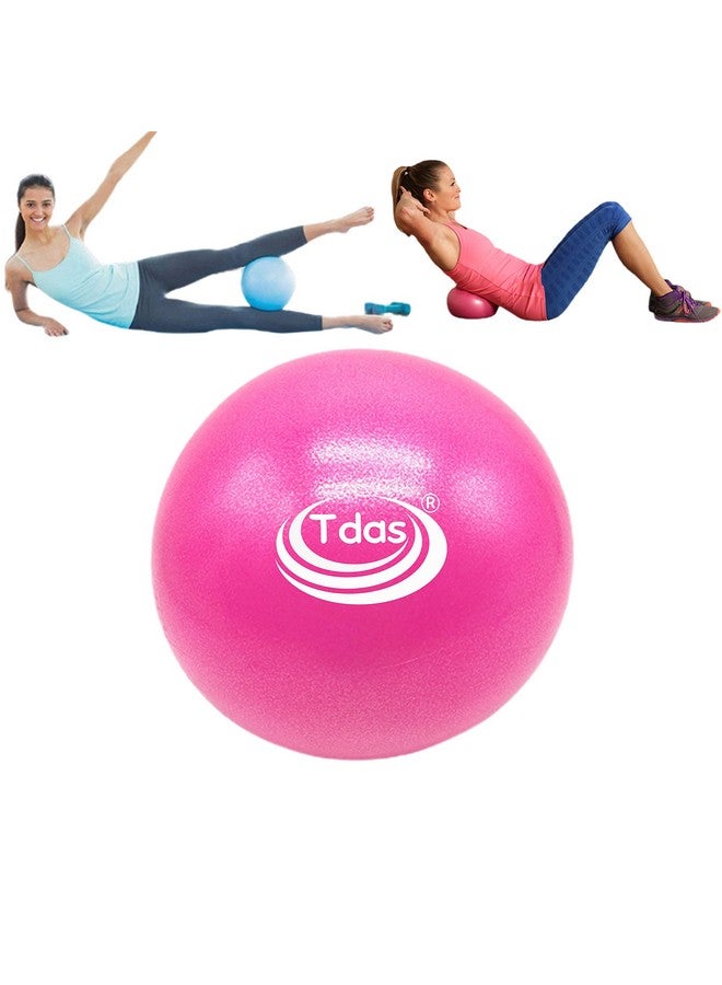 Tdas Mini Gym Ball - 25 CM Exercise Ball with Inflatable Straw Home Gym Swiss Yoga Fitness Physiotherapy Physio Massage Balls Birth Pregnancy Pilates (Pink, 25 CM) - Image 1