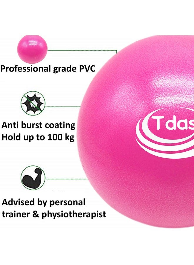 Tdas Mini Gym Ball - 25 CM Exercise Ball with Inflatable Straw Home Gym Swiss Yoga Fitness Physiotherapy Physio Massage Balls Birth Pregnancy Pilates (Pink, 25 CM) - Image 2