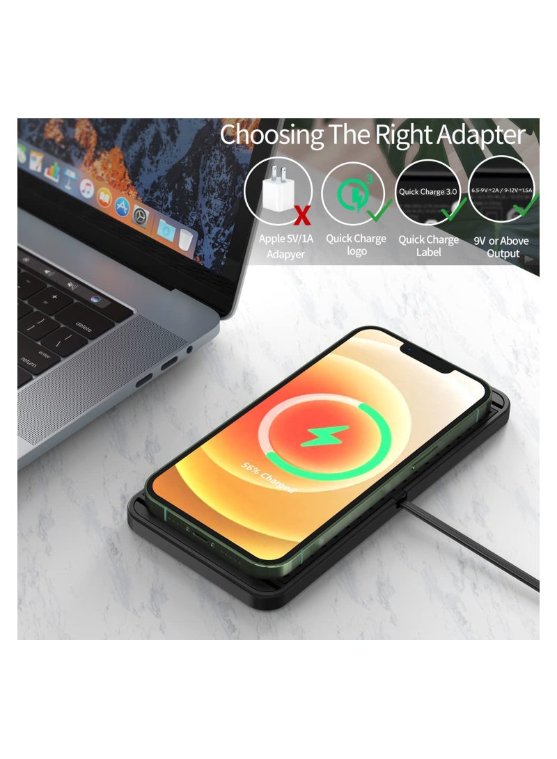 Zikra Wireless Charger, Wireless car Charger Charging pad 15w Non-Slip QI Fast Charger for car Wireless Phone Charger for Android for iPhone 11/12/13 Pro Max Xs, Samsung Galaxy S20, S10+ Note 9 - Image 2