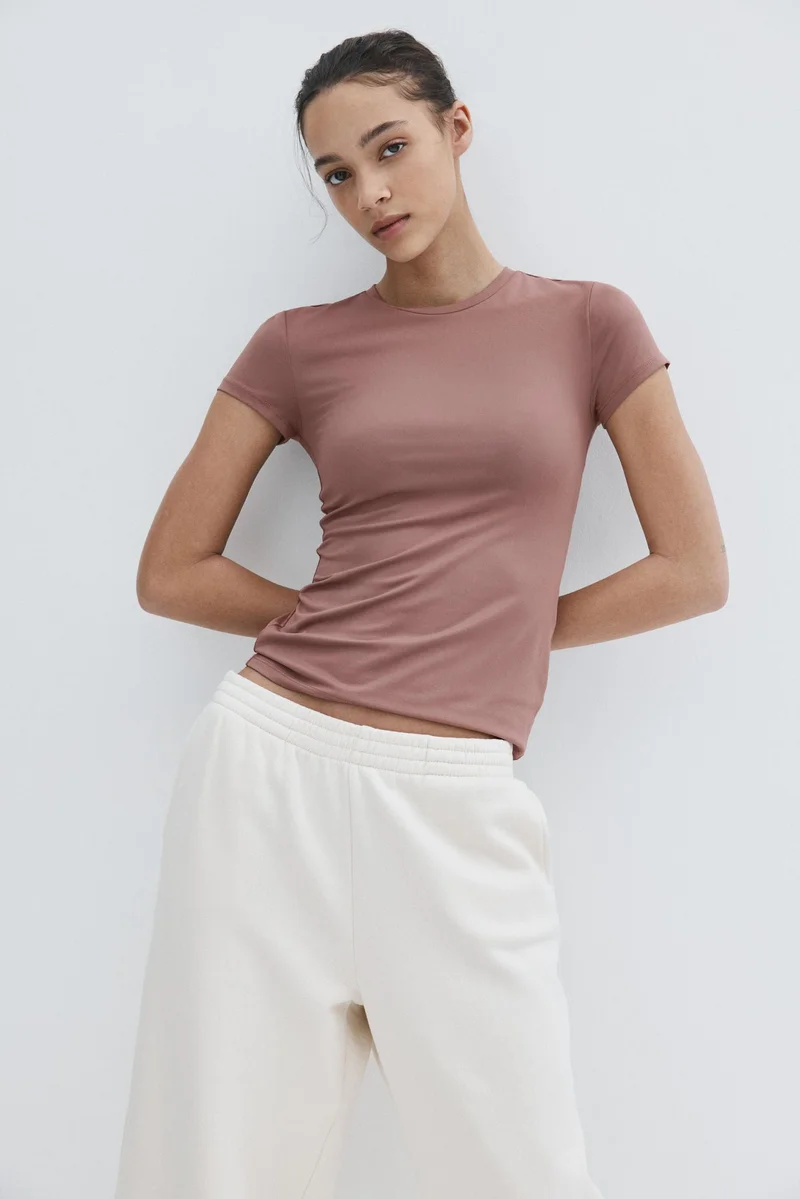 H&M Fitted microfibre T-shirt