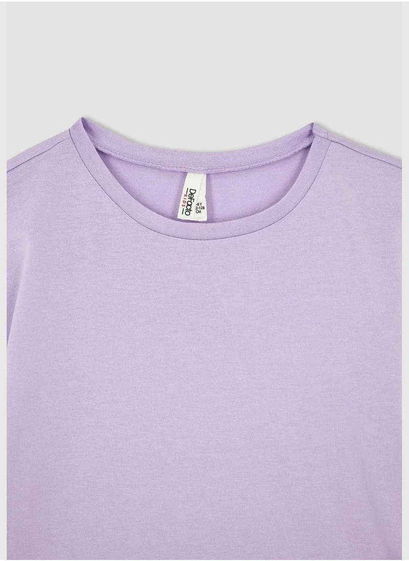DeFacto Regular Fit Crew Neck Short Bat Sleeve Unicorn Print T-Shirt