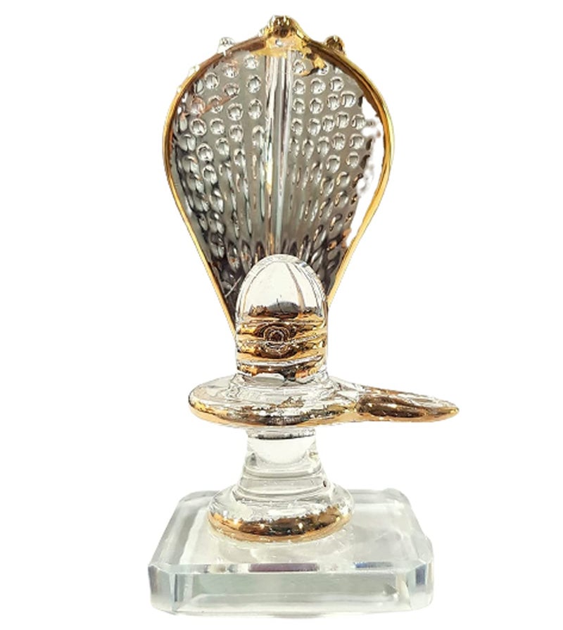 KLEO Sphatik Shiv Shiva Lingam Linga Ling Crystal Glass Murti Idol Statue Sculpture 35 Clear Shiva - Image 1