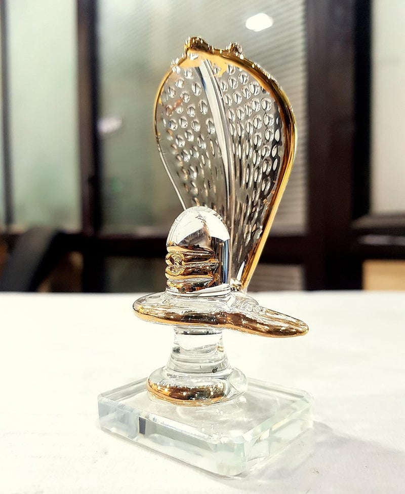 KLEO Sphatik Shiv Shiva Lingam Linga Ling Crystal Glass Murti Idol Statue Sculpture 35 Clear Shiva - Image 4