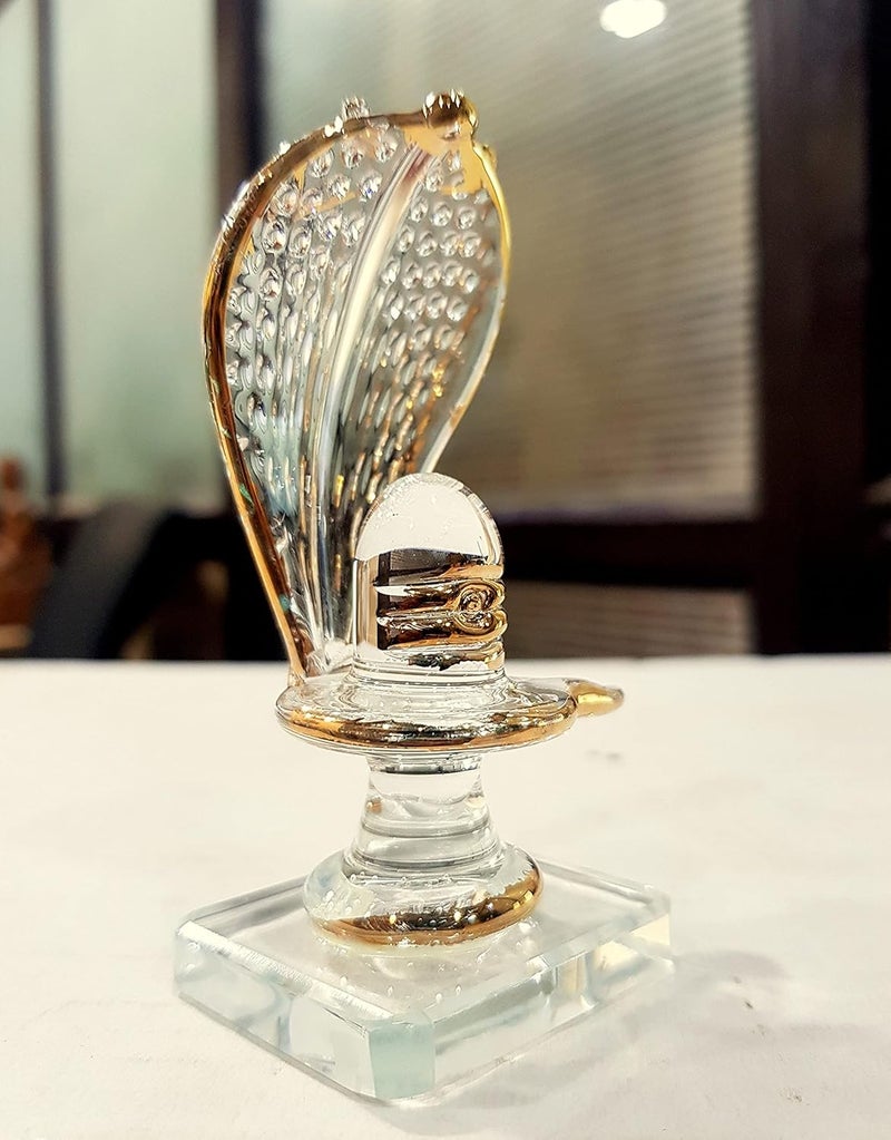 KLEO Sphatik Shiv Shiva Lingam Linga Ling Crystal Glass Murti Idol Statue Sculpture 35 Clear Shiva - Image 3