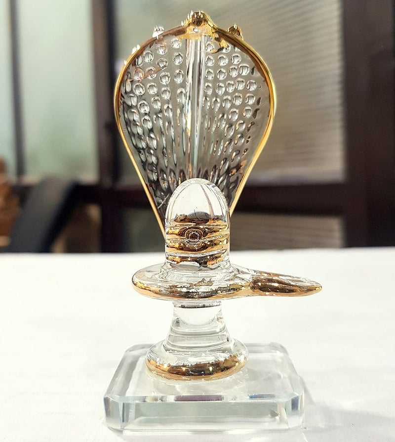 KLEO Sphatik Shiv Shiva Lingam Linga Ling Crystal Glass Murti Idol Statue Sculpture 35 Clear Shiva - Image 2