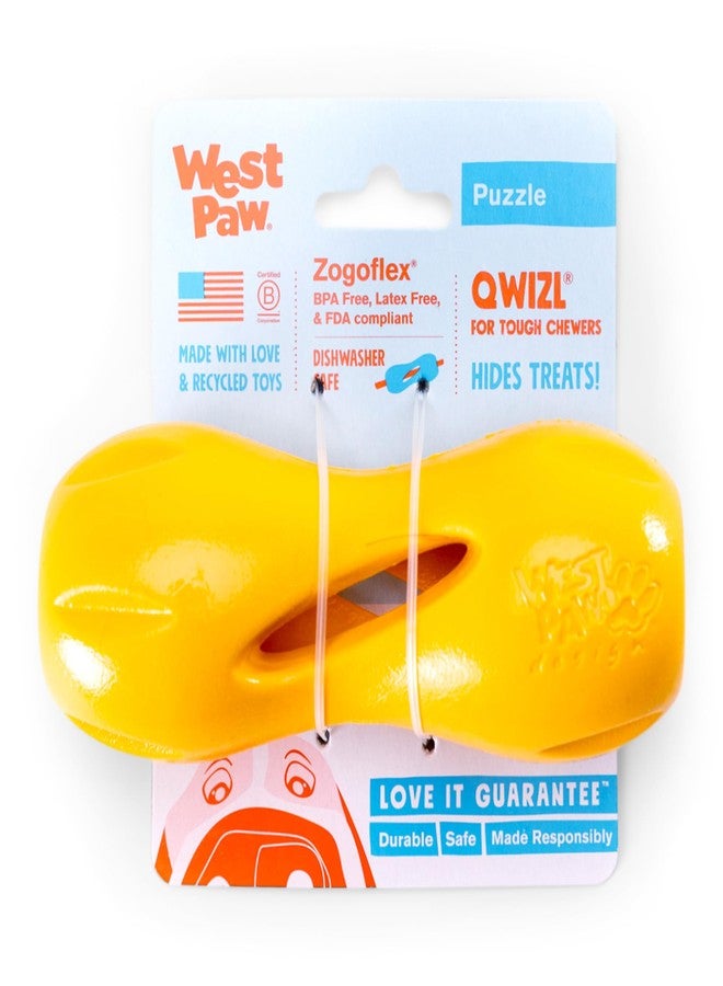 ويست باو لعبة ويست باو كويزل لتوزيع المكافآت للكلاب التي تمضغ بقوة - لعبة متينة تدوم طويلاً للمضغ والجلب تُبقي الكلاب منشغلة - آمنة للغسل في غسالة الصحون، مصنوعة من مواد آمنة في الولايات المتحدة الأمريكية - لون أصفر عباد الشمس، صغير - Image 1