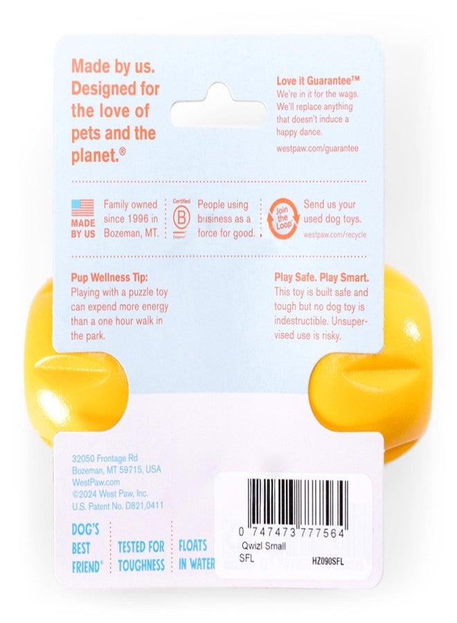 ويست باو لعبة ويست باو كويزل لتوزيع المكافآت للكلاب التي تمضغ بقوة - لعبة متينة تدوم طويلاً للمضغ والجلب تُبقي الكلاب منشغلة - آمنة للغسل في غسالة الصحون، مصنوعة من مواد آمنة في الولايات المتحدة الأمريكية - لون أصفر عباد الشمس، صغير - Image 3