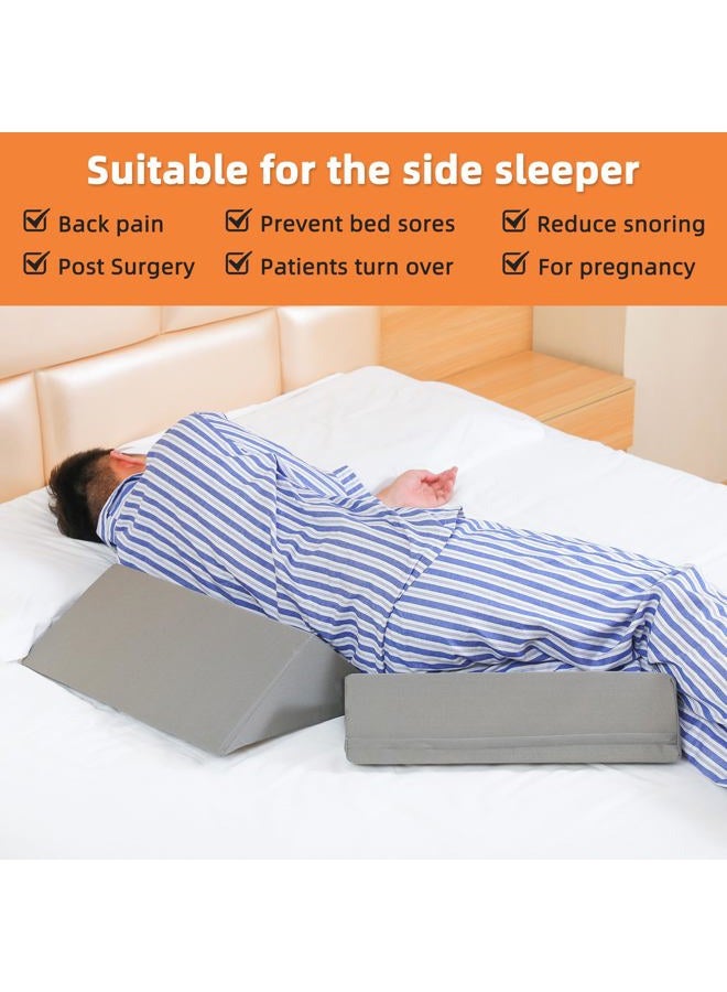 Fanwer Bed Wedges & Body Positioners (3 in 1), 40 Degree Wedges for Bed Positioning,Positioning Pillows for Elderly, Wedge Pillow for Bed Sores, Side Sleeping, After Surgery,Back Pain,Grey - Image 4