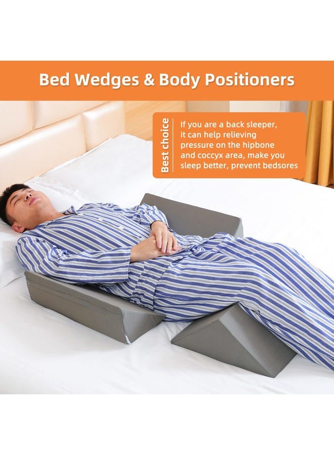 Fanwer Bed Wedges & Body Positioners (3 in 1), 40 Degree Wedges for Bed Positioning,Positioning Pillows for Elderly, Wedge Pillow for Bed Sores, Side Sleeping, After Surgery,Back Pain,Grey - Image 3