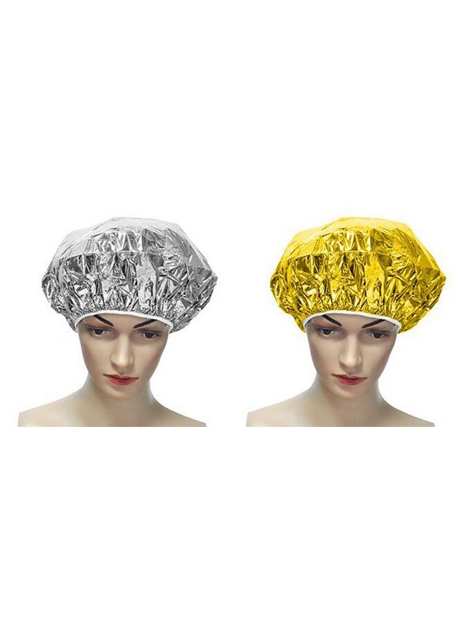 Fodattm 4Pcs Salon Aluminum Foil Baking Oil Hair Cap Portable Nourishing Dry Disposable Shower Cap Waterproof Ultrathin Bath Hat Hoods Bathroom Products (Silver) - Image 4