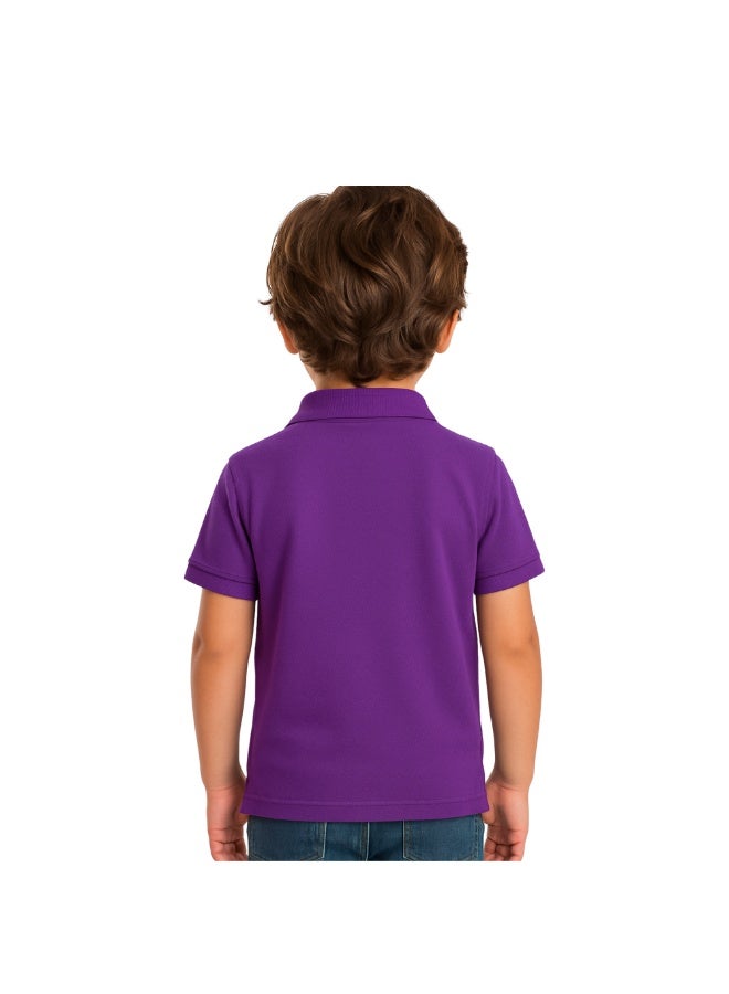 برينت شوب فور مي تيشيرت بولو للأطفال للأولاد 230 جرام في المتر المربع من القطن الخالص الألوان الأساسية - Image 5