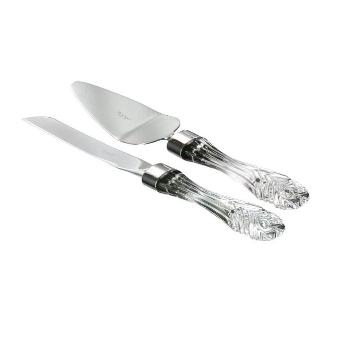WEDDING CAKE KNIFE SERVER SET 12 CLEAR