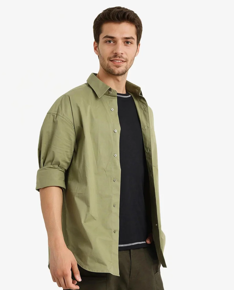 Rare Rabbit Men's Plain Cotton Shirt