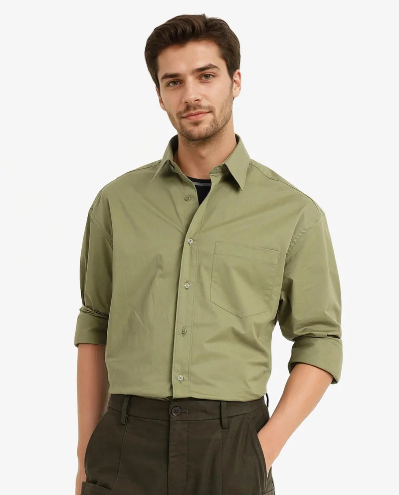 Rare Rabbit Men's Plain Cotton Shirt