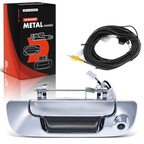A-Premium APremium Upgraded Metal Tailgate Handle wAssembled Camera Cable Compatible with Dodge Ram 1500 20022008 Ram 2500 3500 20032009 Chrome Liftgate Latch Handle - Image 1