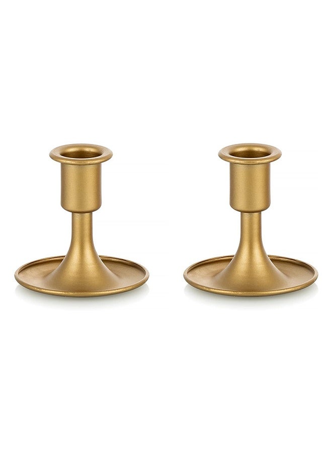 Vintage Candle Holders with Small Candles Candlelight Dinner Decorative Set of 2 - Image 1