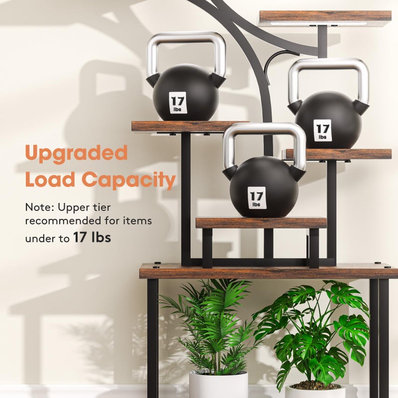 Tovve Plant Stand Indoor with Grow Light, 8 Tiered 66" Tall Plant Shelf, Corner Large Plant Stand for Indoor Plants Multiple, Metal S-Shaped Plant Flower Holder, for Living Room, Patio, Balcony - Image 5