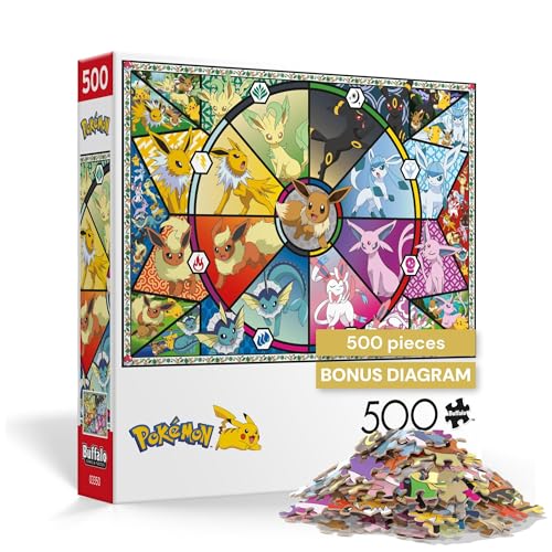 Buffalo Games Pokmon Eevee Evolutions Series 1 500 Piece Jigsaw Puzzle for Adults Challenging Puzzle Perfect for Game Nights Finished Size 2125 x 1500 - Image 1