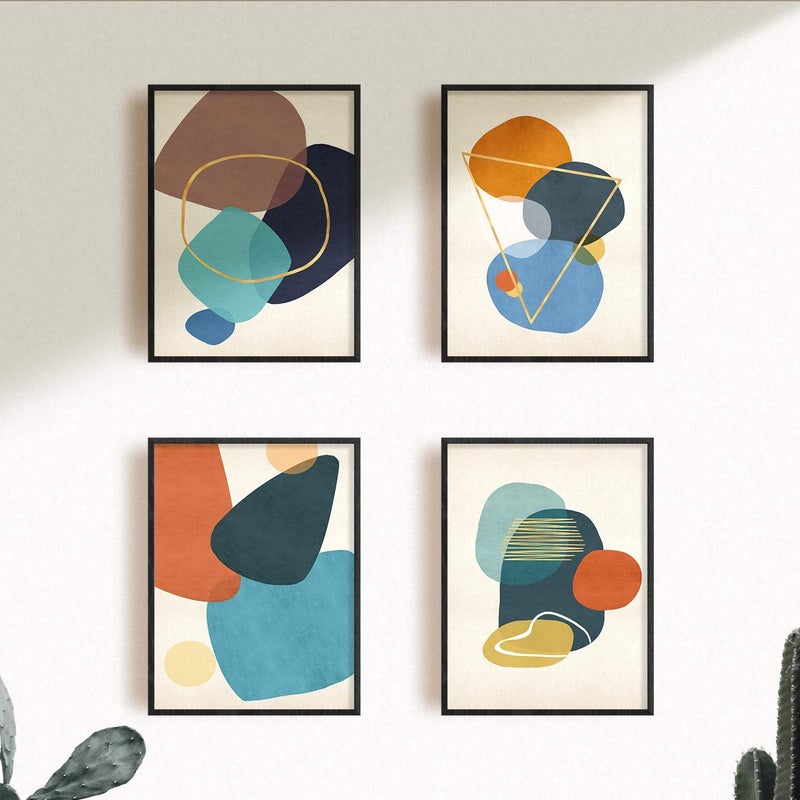 YUMKNOW Boho Abstract Wall Art - Unframed 8x10" Set of 4 - Image 4