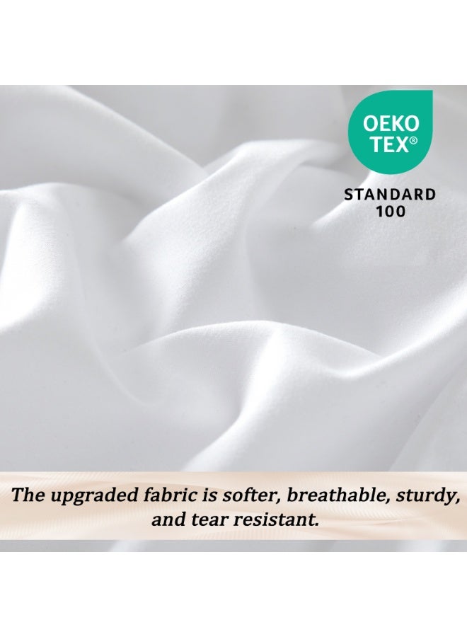 PHF 3 Piece King Cotton Muslin Comforter Set, Ultra Soft Breathable Lightweight All-Season Bedding, Set includes Comforter ( 265 cm x 230 cm) + 2 Pillowcases (50 cm x 90 cm) Pillow Shams, White - Image 4