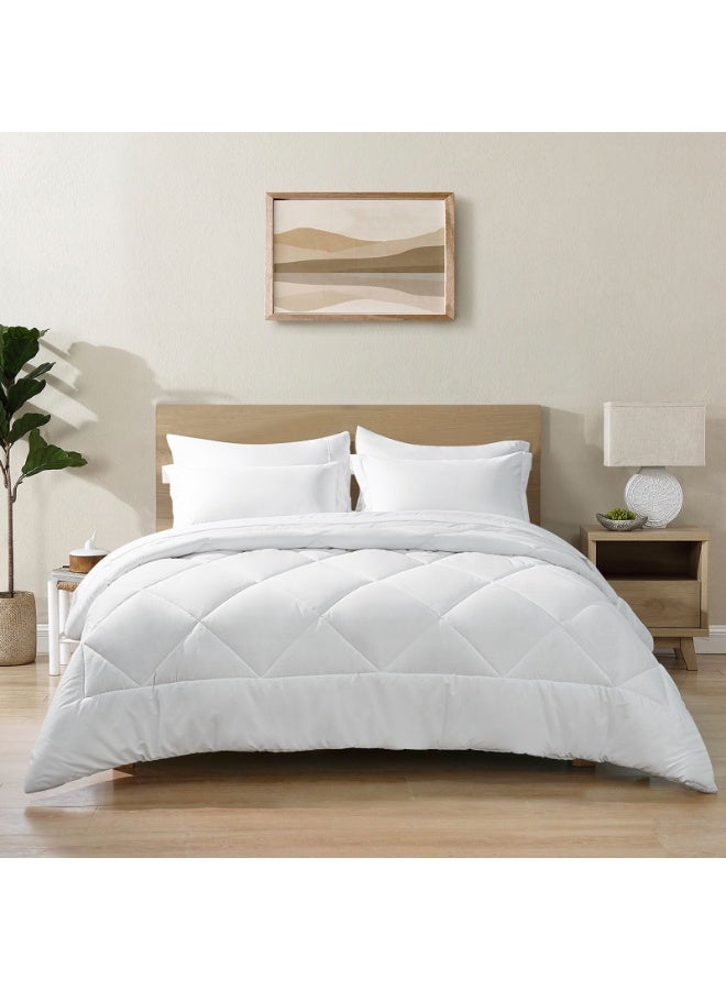 PHF 3 Piece King Cotton Muslin Comforter Set, Ultra Soft Breathable Lightweight All-Season Bedding, Set includes Comforter ( 265 cm x 230 cm) + 2 Pillowcases (50 cm x 90 cm) Pillow Shams, White - Image 2