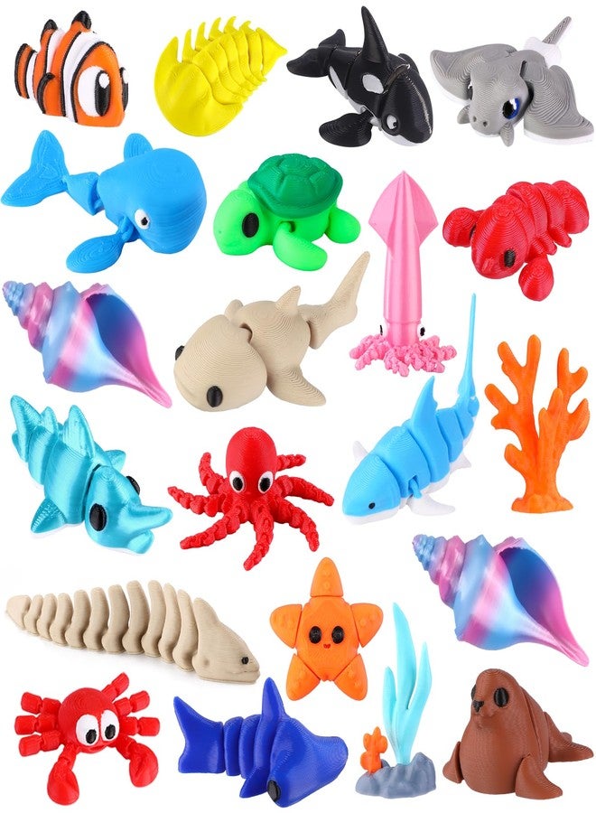 Celltestria 21Pcs 3D Ocean Printed Animals - Image 1
