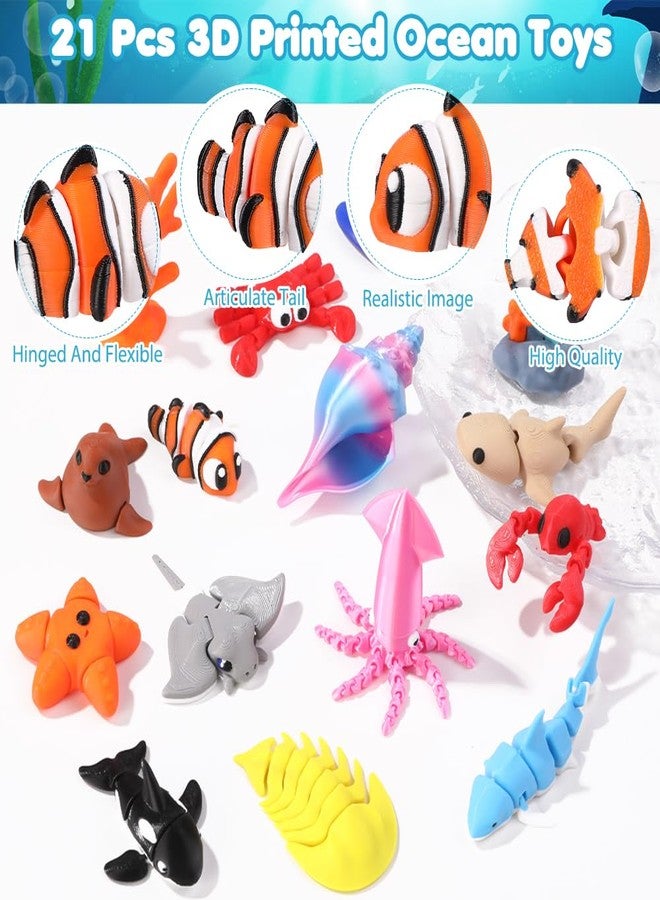 Celltestria 21Pcs 3D Ocean Printed Animals - Image 3