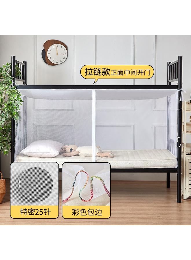 Bluejw شبكة ناموسية مشفرة لطالبات الجامعات سرير مفرد علوي وسفلي باب جانبي صيفي 90 سرير بسحاب غرفة نوم - Image 1