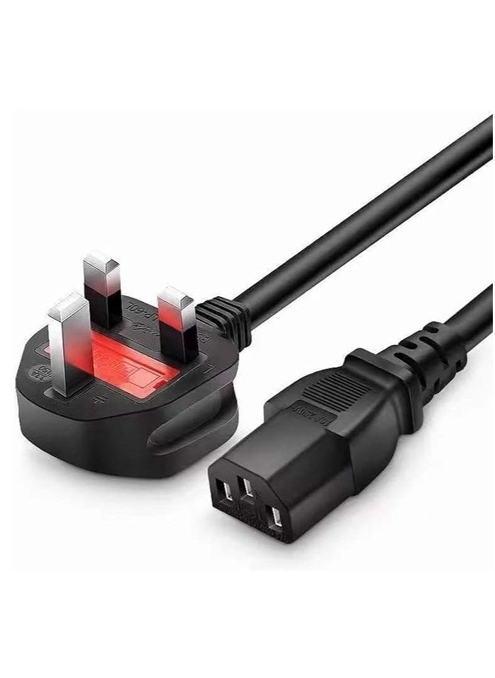 Terabyte - Desktop Power Cable 250V 13A Monitor Power Cord 3 Pin UK Main Leads Universal AC Power Cord Replacement for PC Computer Printer LED LCD Smart TVs - 1.5m - Image 1