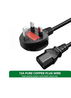 Terabyte Desktop Power Cable 250V 13A Monitor Power Cord 3 Pin UK Main Leads Universal AC Power Cord Replacement for PC Computer Printer LED LCD Smart TVs - 1.5m  - Image 3