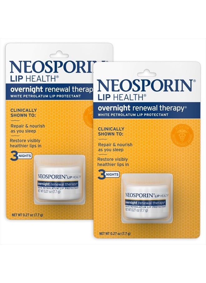 Neosporin Lip Health Overnight Renewal Therapy, 0.27 Oz, Pack of 2  - Image 1