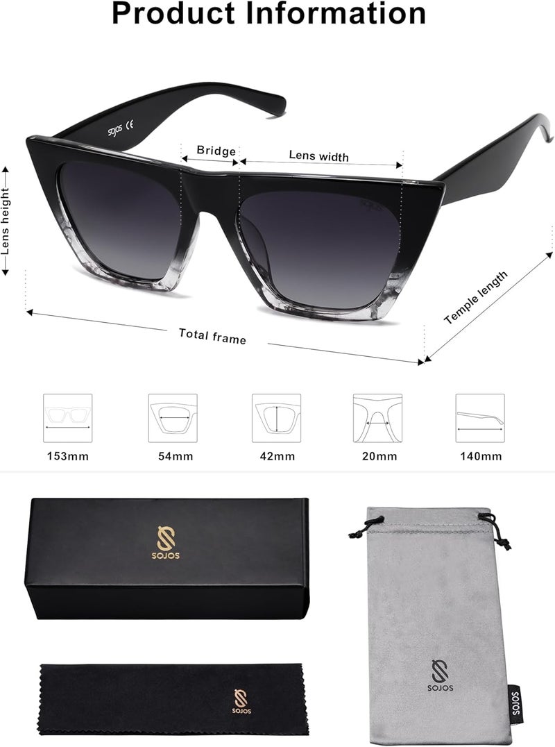 Sojos Oversized Square Cateye Polarized Sunglasses for Women Men Big Trendy Sunnies - Image 5