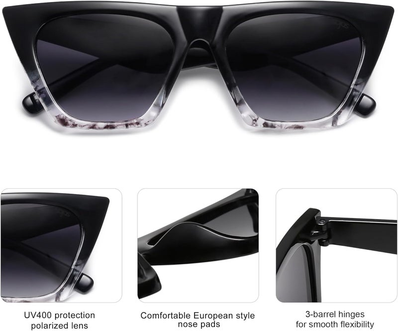 Sojos Oversized Square Cateye Polarized Sunglasses for Women Men Big Trendy Sunnies - Image 4