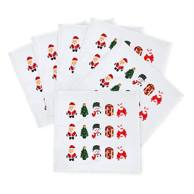 Khakee 6 Pcs Christmas Theme Silk Table Napkins 10x 10 for Xmas Decoration Christmas OrnamentsChristmas Giftxmas21003 - Image 2