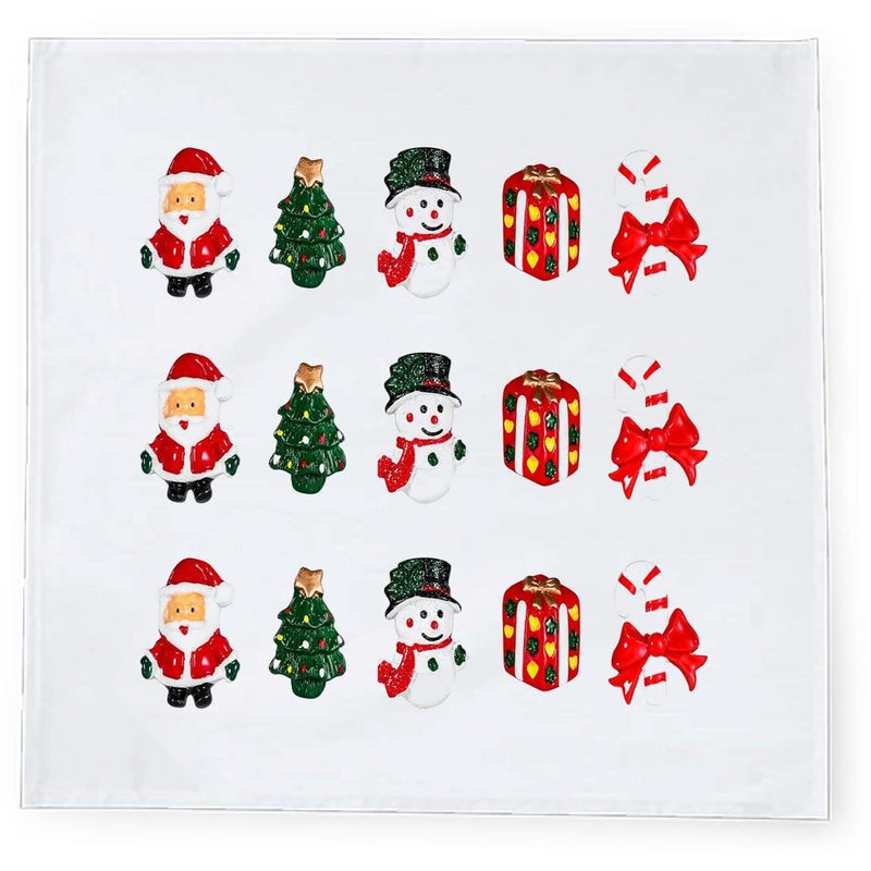 Khakee 6 Pcs Christmas Theme Silk Table Napkins 10x 10 for Xmas Decoration Christmas OrnamentsChristmas Giftxmas21003 - Image 3