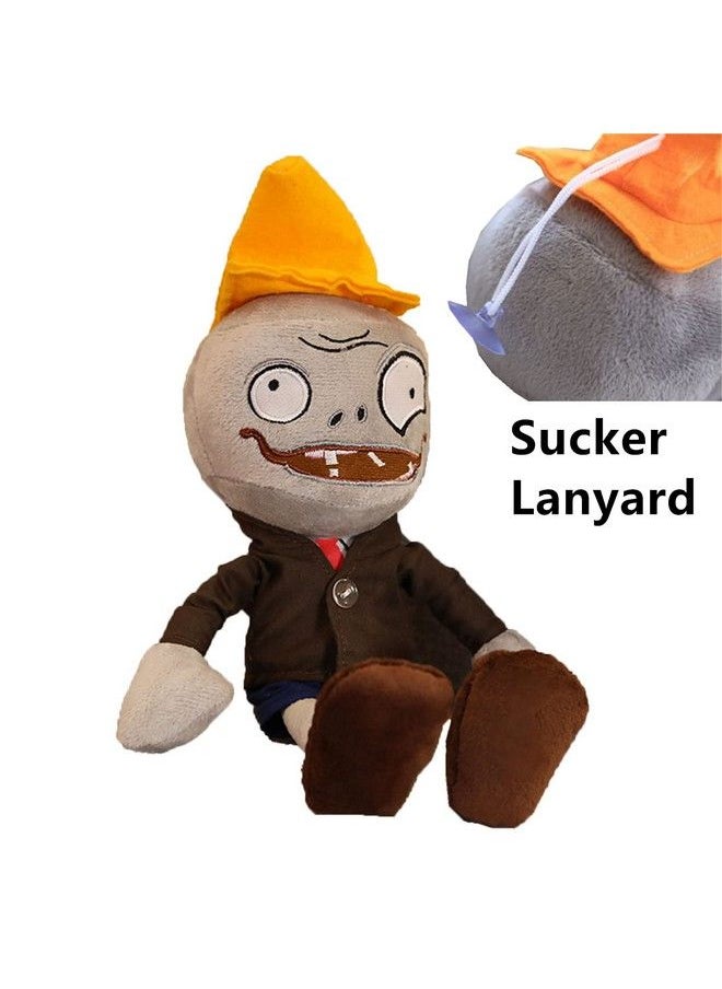 Generic - 12" Pvz Plush Conehead Zombies Brown Coat Toys Pvz 1 2 Stuffed Soft Doll Roadblock Conehead Zombie New - Image 1
