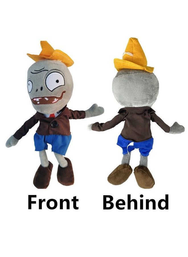 Generic - 12" Pvz Plush Conehead Zombies Brown Coat Toys Pvz 1 2 Stuffed Soft Doll Roadblock Conehead Zombie New - Image 1