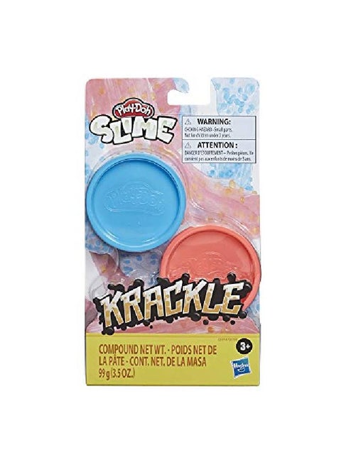 Krackle Slime Blue & Pink 2 Pack Of Slime Compound With Beads For Kids 3 Years & Up