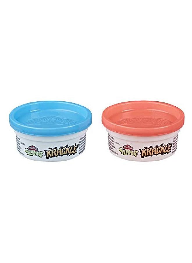Play-Doh - Krackle Slime Blue & Pink 2 Pack Of Slime Compound With Beads For Kids 3 Years & Up - Image 1