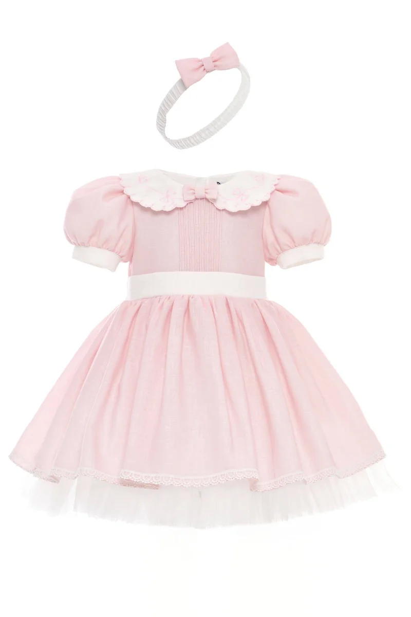 Via Bambino Pink Vintage Garden Baby Dress 36371