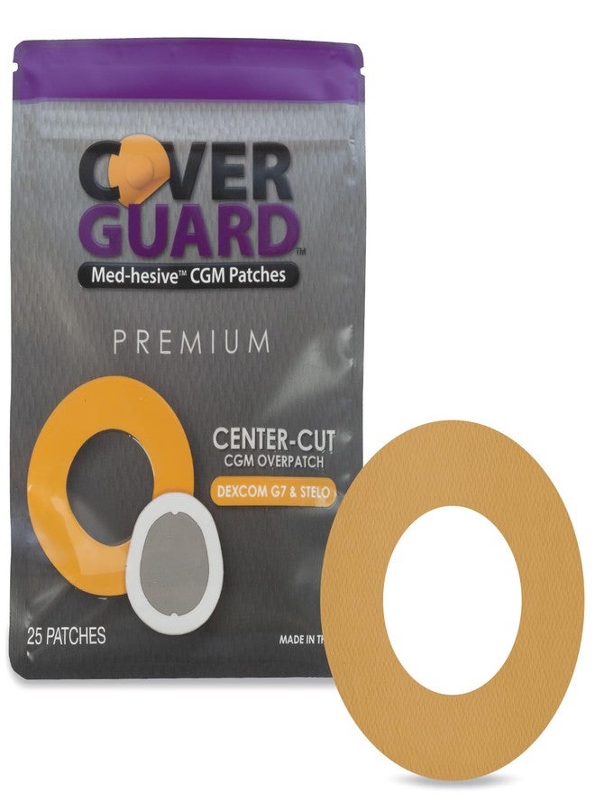 كوفر غارد لاصقة CoverGuard CGM | ديكسكوم G7، ستيلو | تصميم تان بفتحة مركزية | 25 لاصقة | لاصق مقاوم للماء | مقاوم للتلف | سهلة التركيب والإزالة | صنع في الولايات المتحدة الأمريكية | حماية المستشعر - Image 1