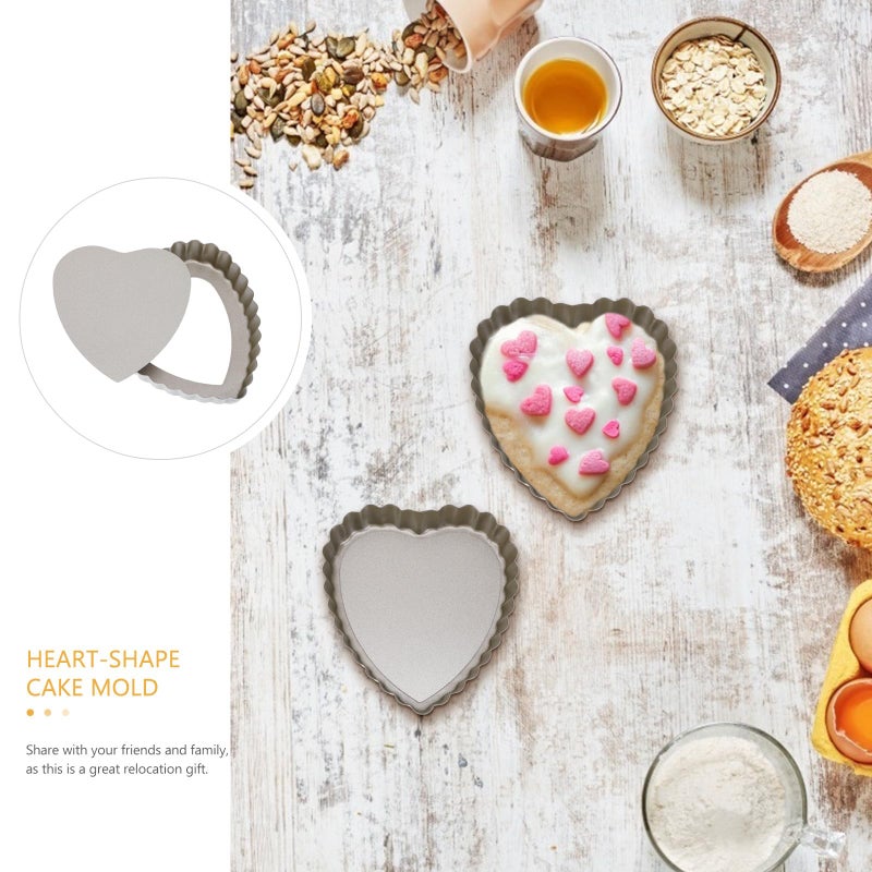 Heart Shaped Cake Pans 4 Inch 2 Pack Nonstick Removable Bottom Baking Mold - Image 5