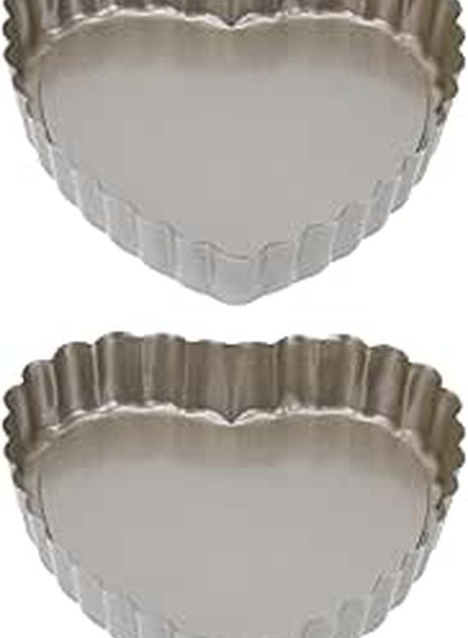 Heart Shaped Cake Pans 4 Inch 2 Pack Nonstick Removable Bottom Baking Mold - Image 1