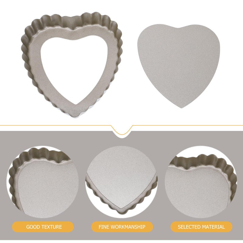 Heart Shaped Cake Pans 4 Inch 2 Pack Nonstick Removable Bottom Baking Mold - Image 4