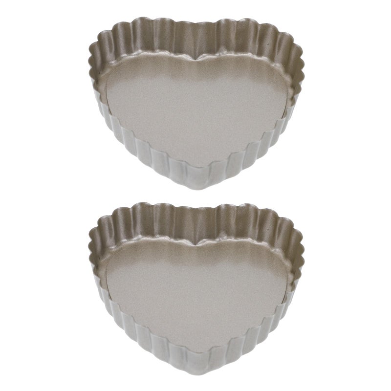 Heart Shaped Cake Pans 4 Inch 2 Pack Nonstick Removable Bottom Baking Mold - Image 2